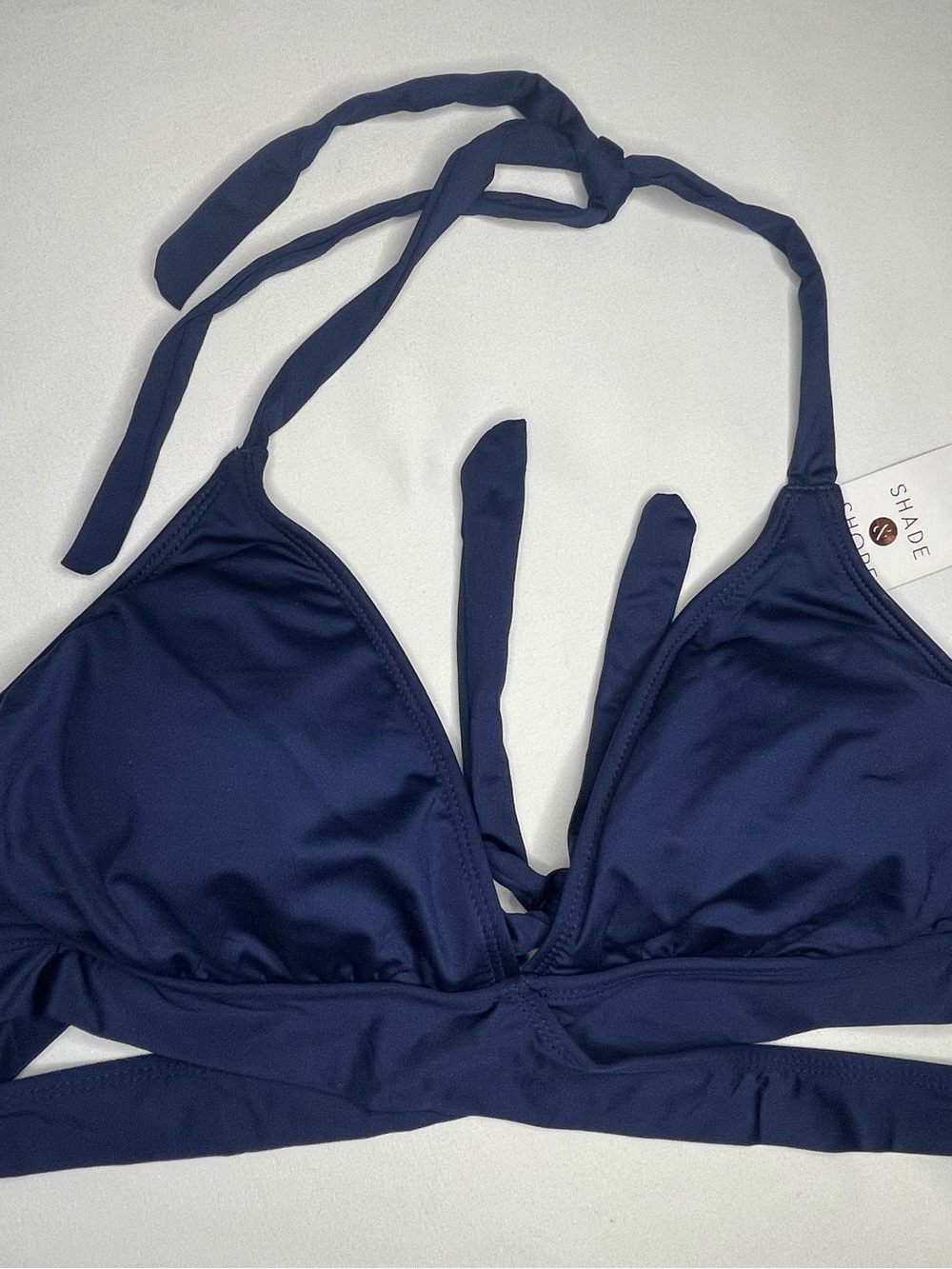 Shade & Shore Navy Triangle Bikini Top